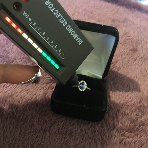 NWOT Vintage Solid 10K White Gold Tanzanite & Diamond Ring - Picture 14 of 14